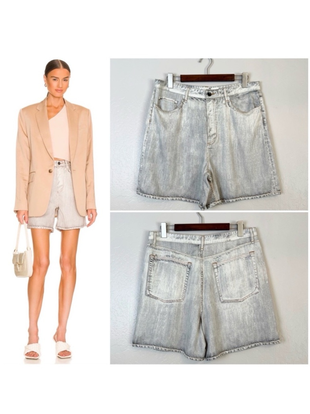 •RAG & BONE• Maya Liquid Short in Black Bleach Size 34‎